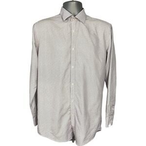Black Label by Ruffini Subtle Geometric Print Slim Fit Button Down Size M